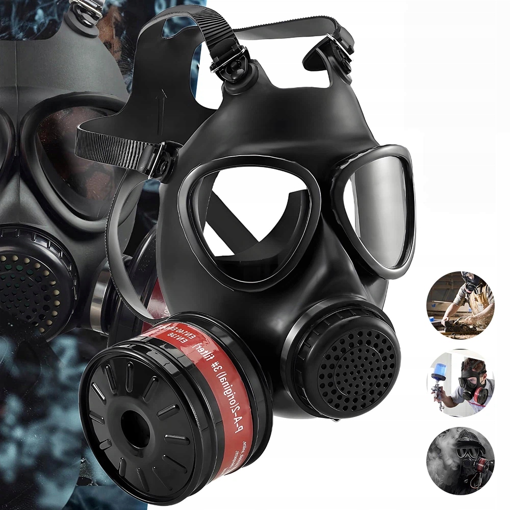 Plná Lakovací Protiplynová Maska s uhlíkovými filtry 40 mm Masky