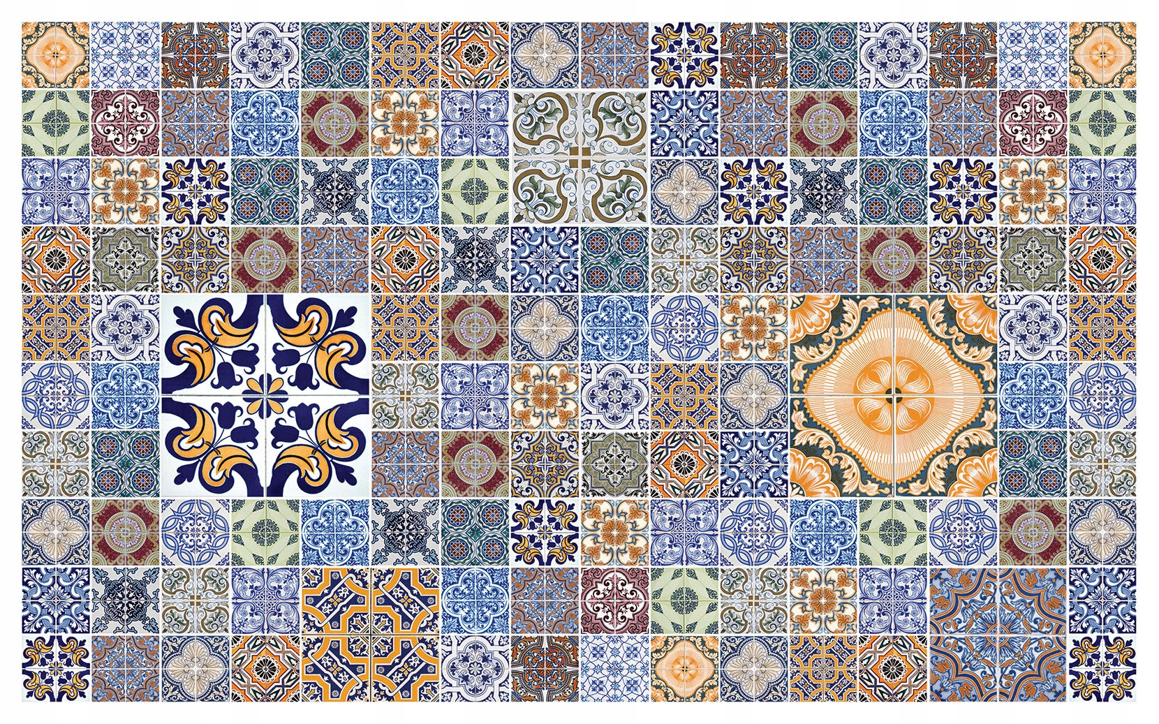 Vliesová fototapeta Dlaždice Barevný kaleidoskop vzorů 300x210 lepidlo