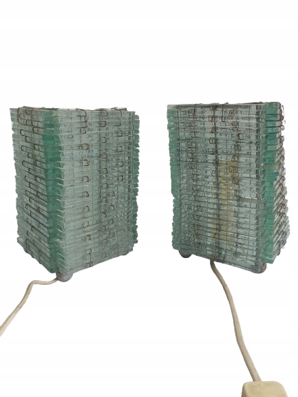 Para szklanych lamp z lat 80-tych