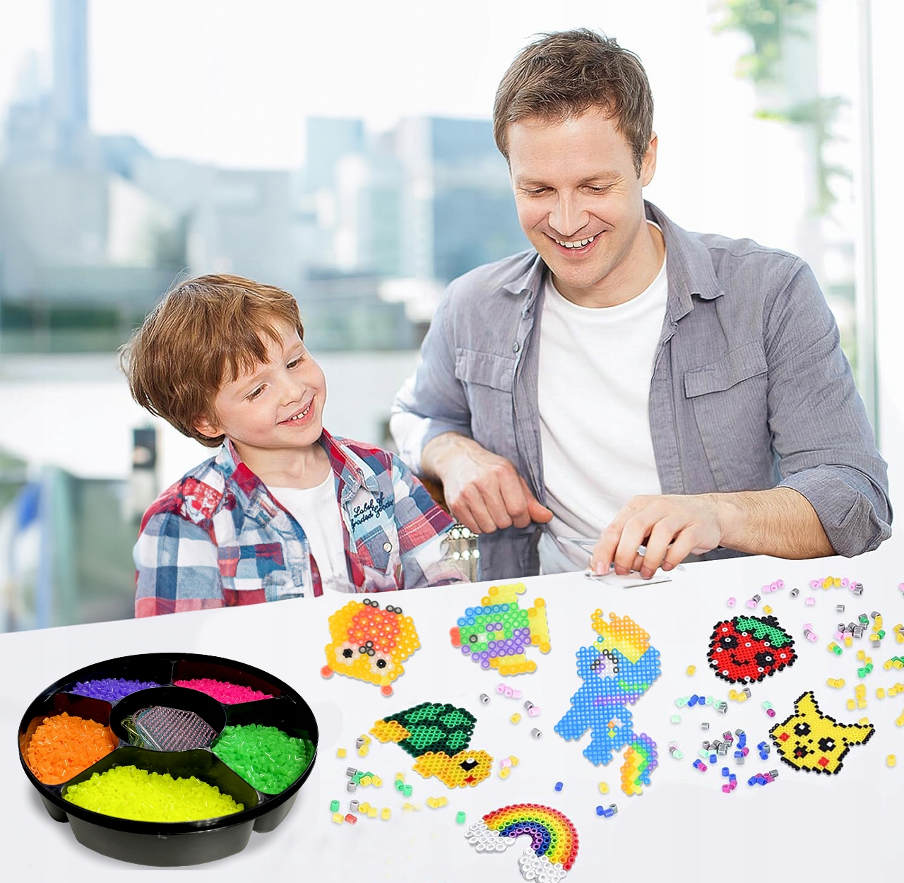 KORALIKI DO PRASOWANIA 7500 SZT NEONOWE ŚWIECĄ W CIEMNOŚCI SZABLONY Płeć chłopcy dziewczynki