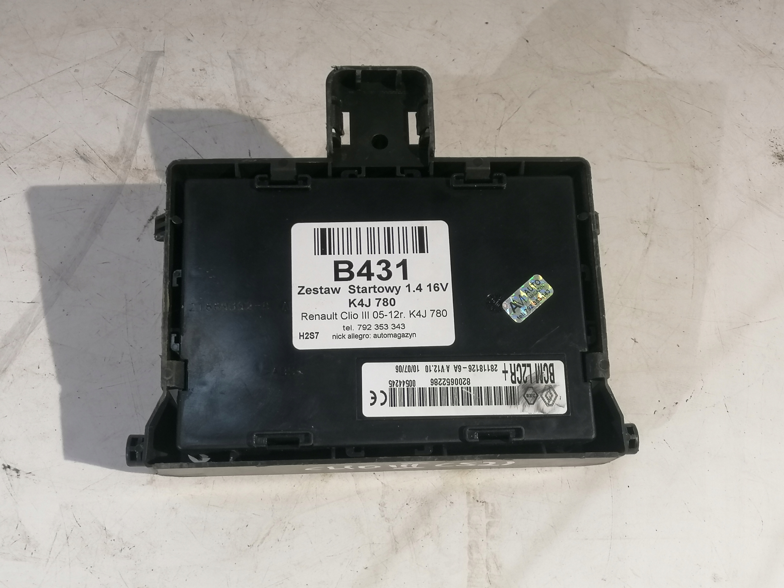 Renault Clio III modulo BCM komfortu 8200652286