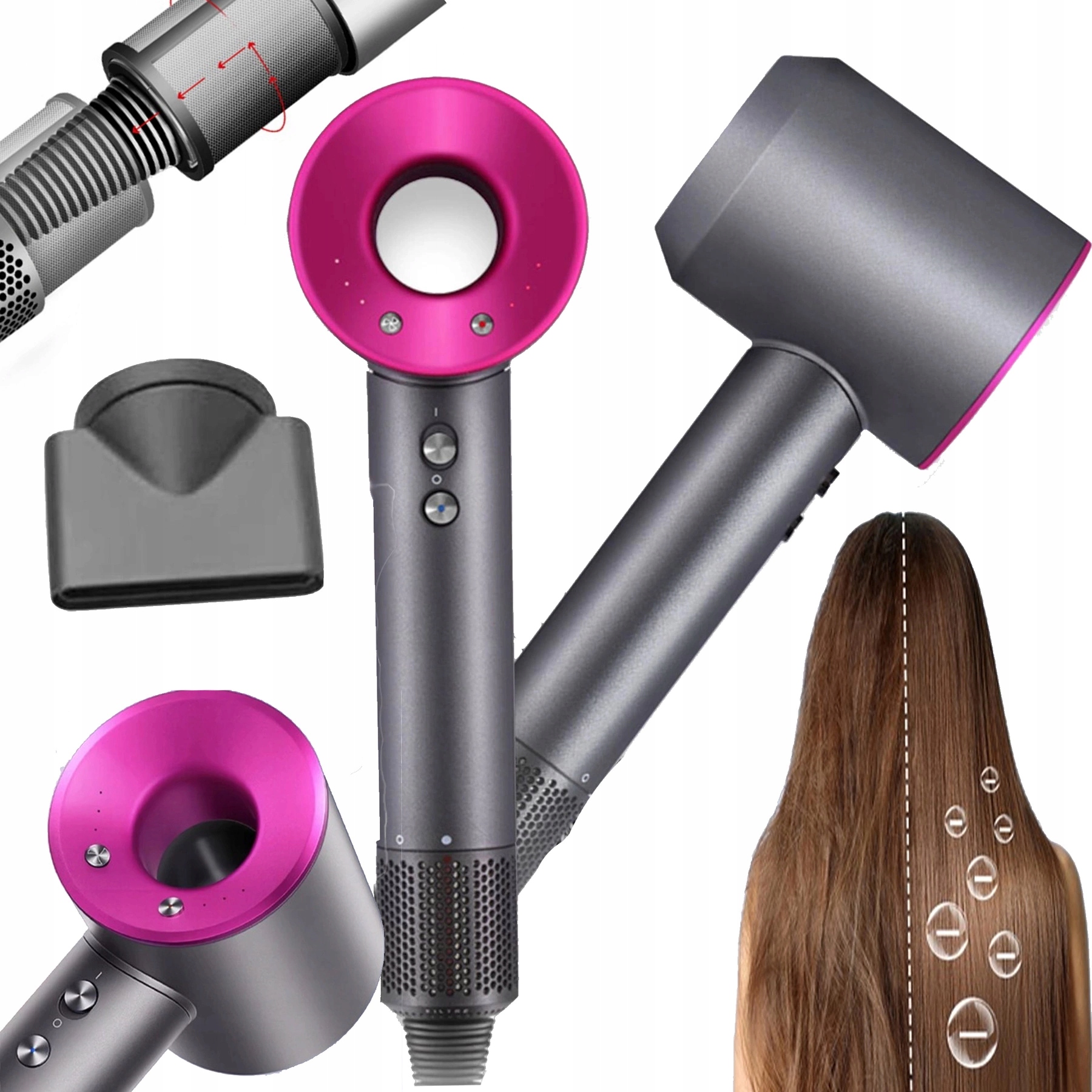 PROFESSZIONÁLIS Hajszárító DRYER 1600W ULTRA IONIZÁCIÓ + HAJVÉG