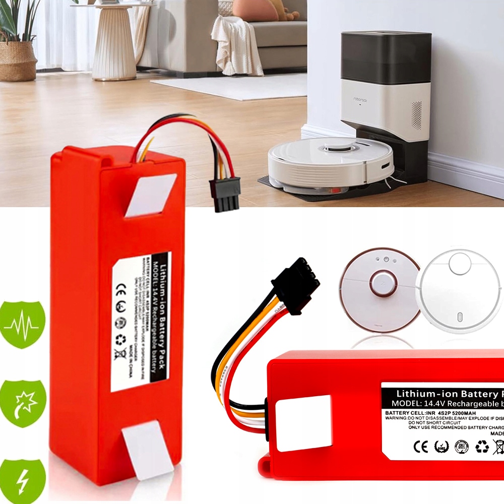Li-ion Akumulátor 14,4 V 5200 Mah Pro Xiaomi Roborock S50 S51 S55 Vysavač