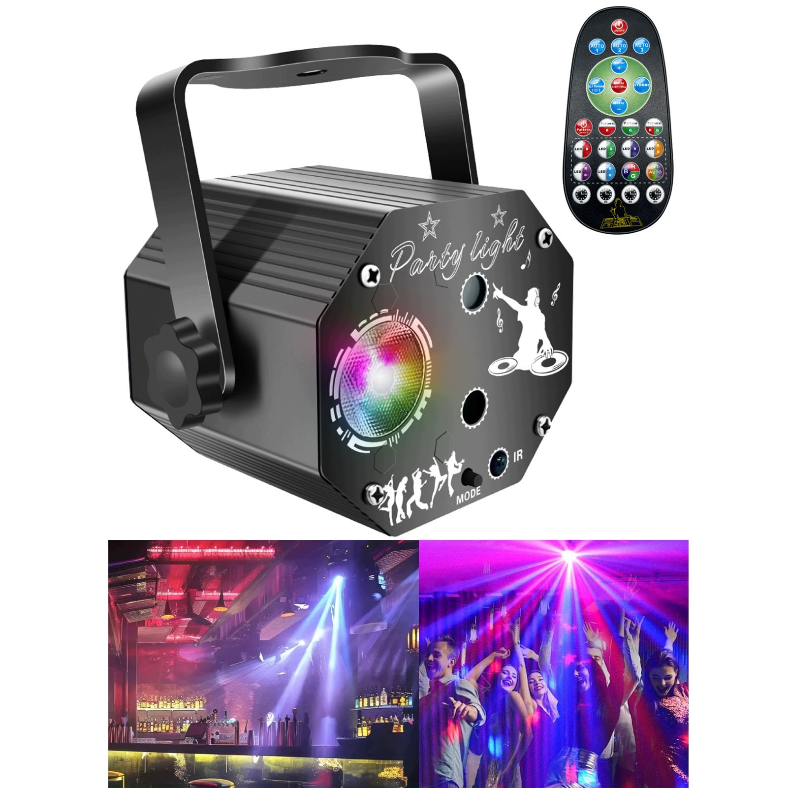 Diskotékový Projektor Disco Koule Reflektor, Laser Rgb Led Ovládání Hlasu