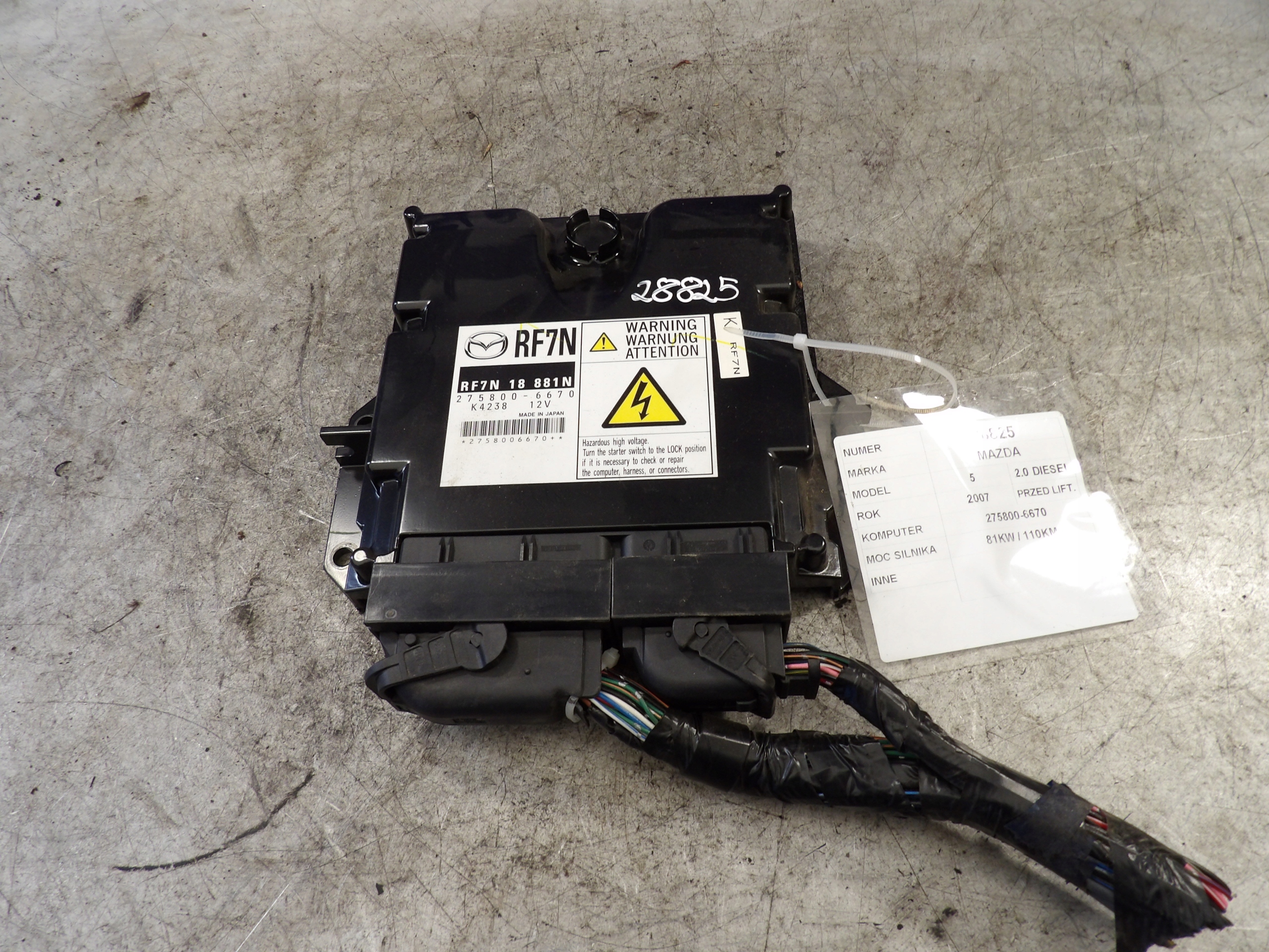 Mazda 5 computer 275800-6670 RF7N