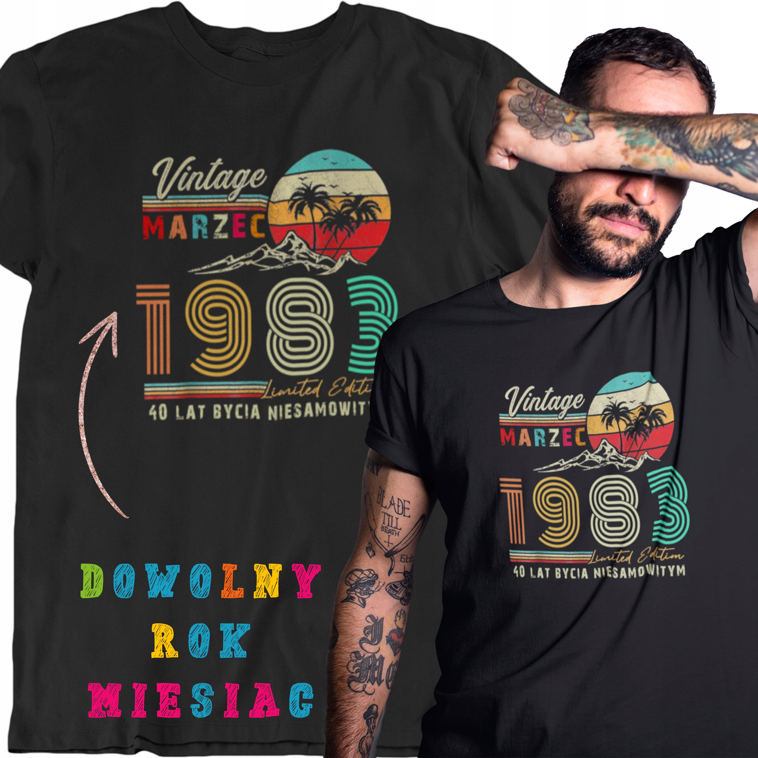 

Koszulka Męska Urodziny Vintage Rocznik Do Wyboru