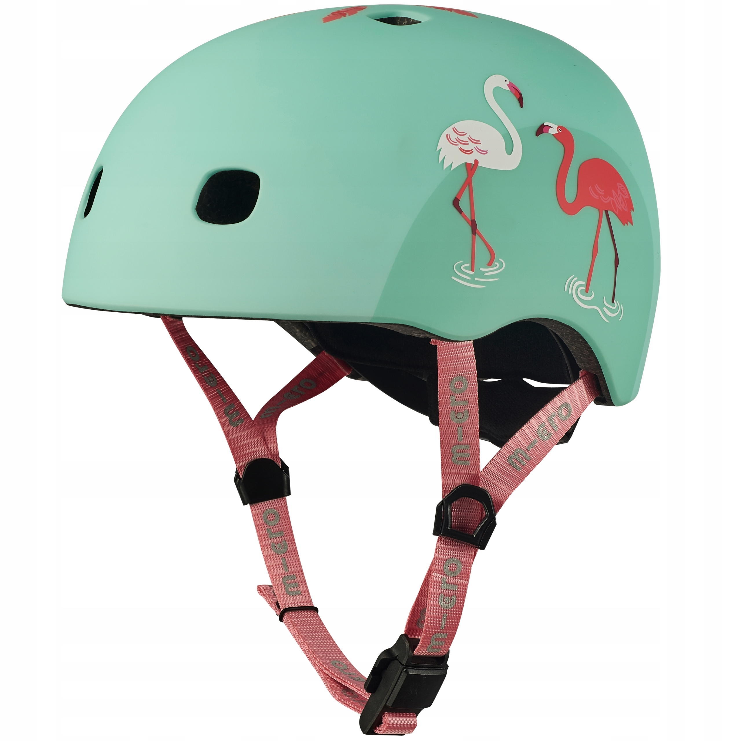 Micro kask dziecięcy Led M 52-56cm Flamingo Flamingi
