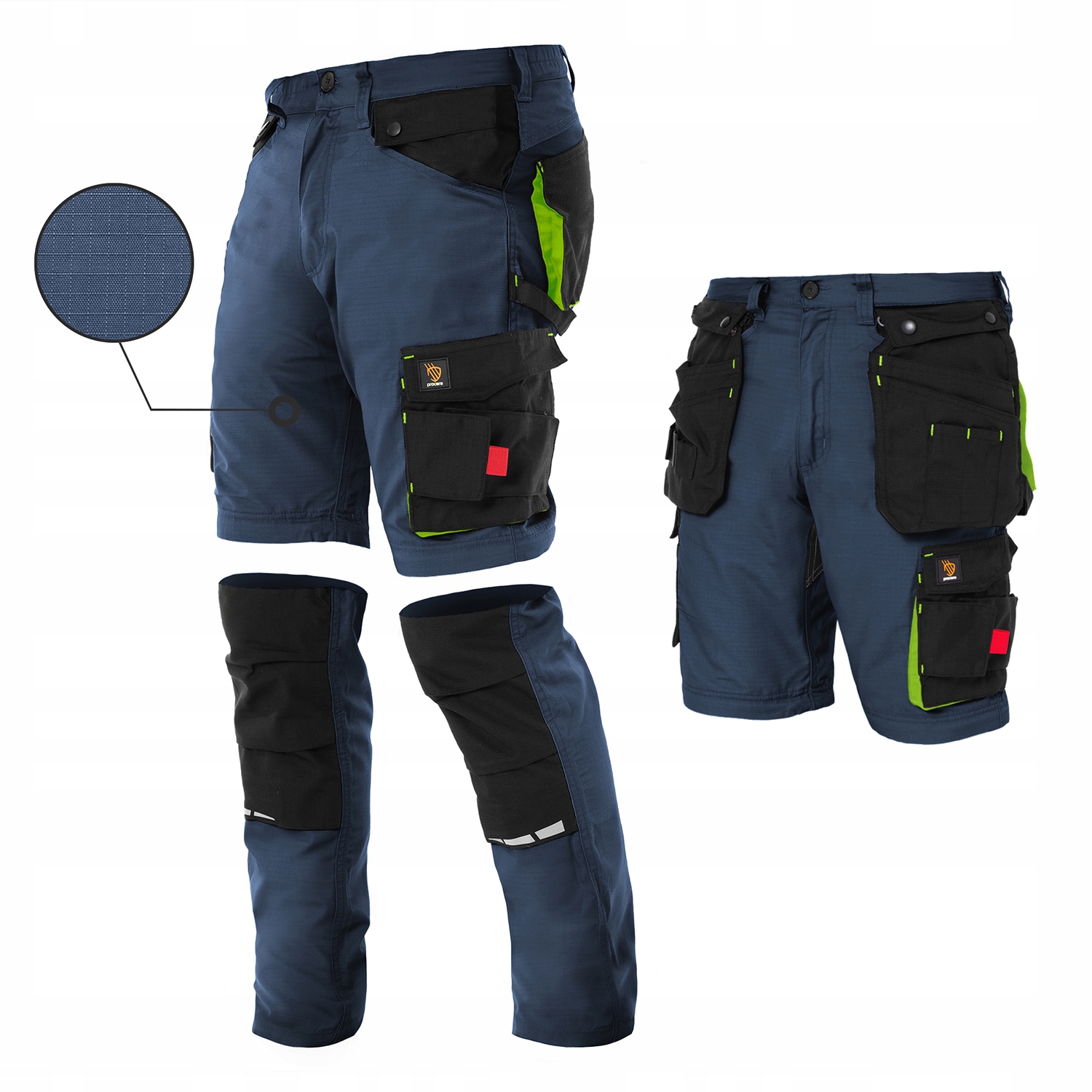 SPODNIE LUB SPODENKI MĘSKIE WZMOCNIENIA RIP-STOP ODPINANE KIESZENIE 54