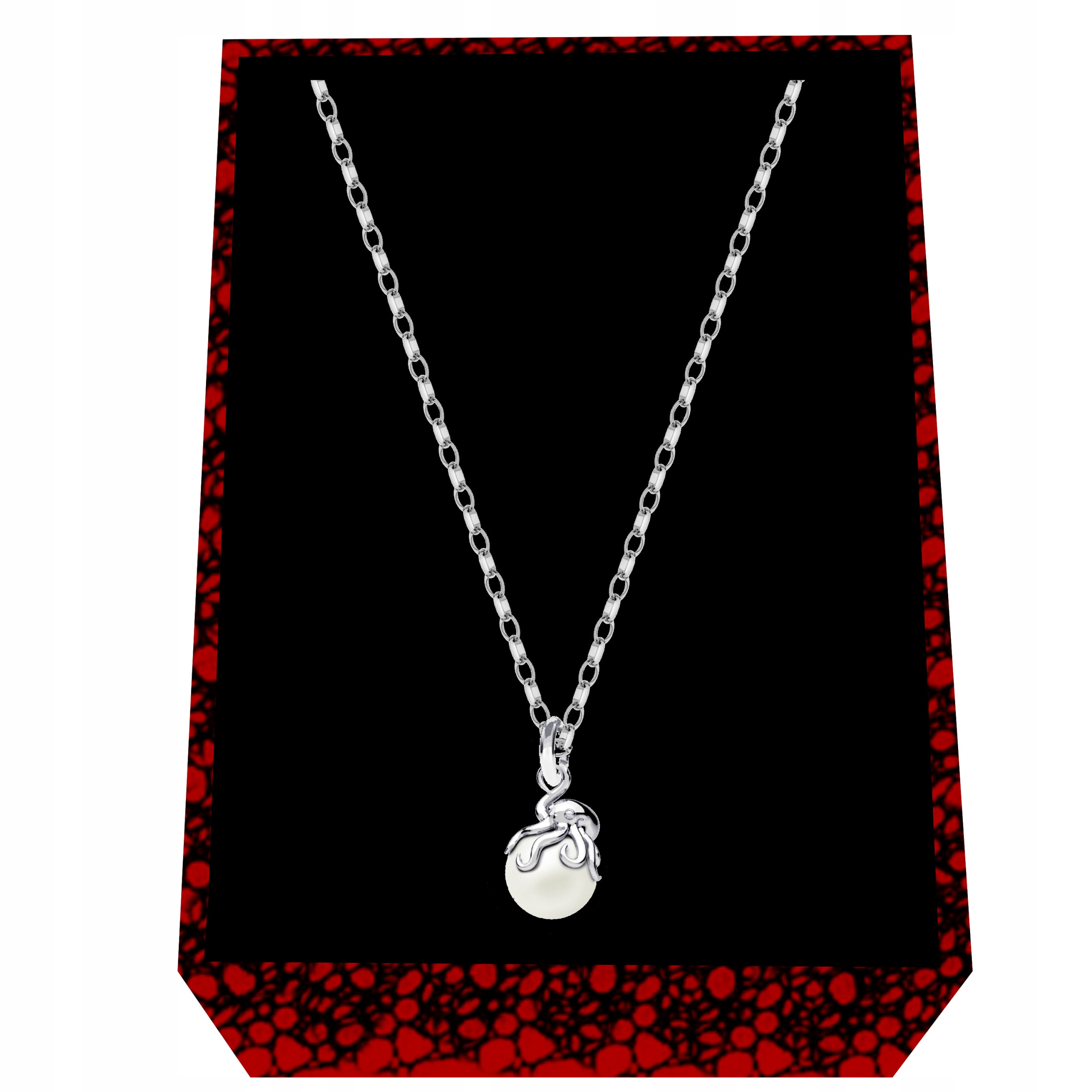 Chobotnice S Perlou Perly Ecru Stříbrný náhrdelník rolo oval stříbro 925