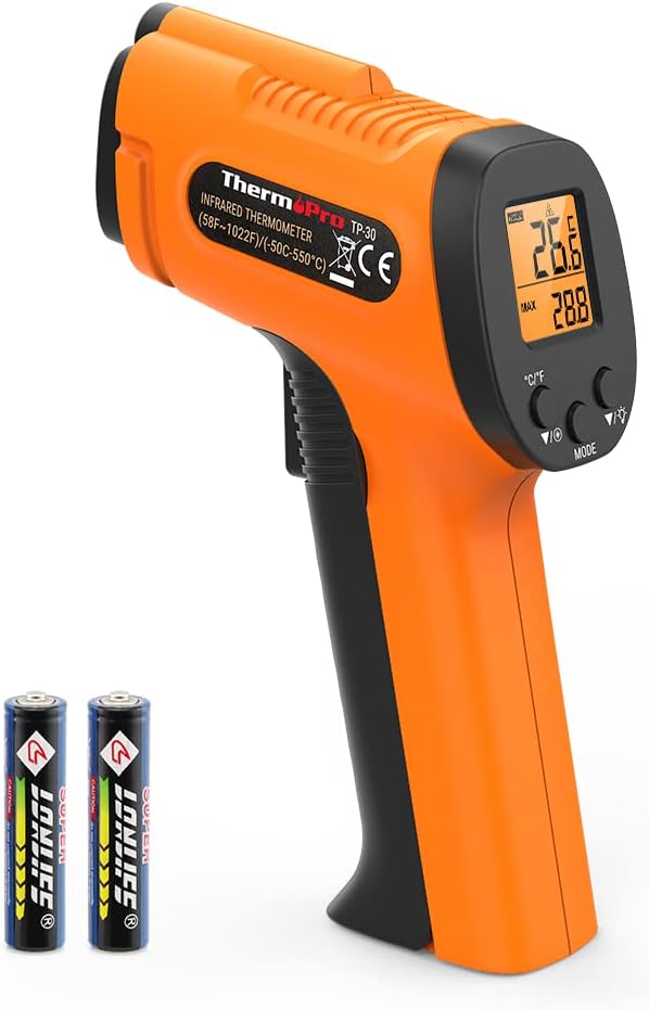 Pirometr ThermoPro TP30, termometr na podczerwień, laserowy miernik temp...