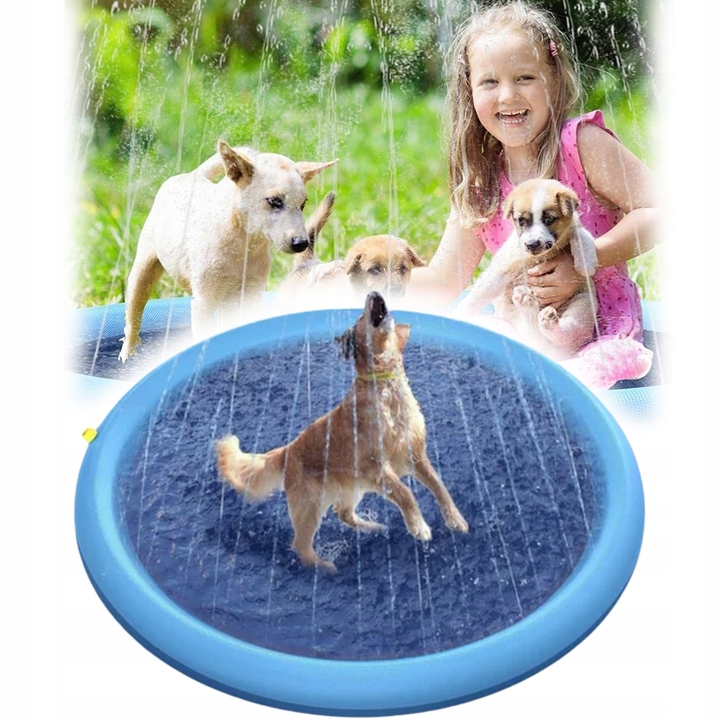 Levně Velká Postřikovací Podložka Fontána Vodní Clona Pro Psy A Zvířata Děti 170 CM