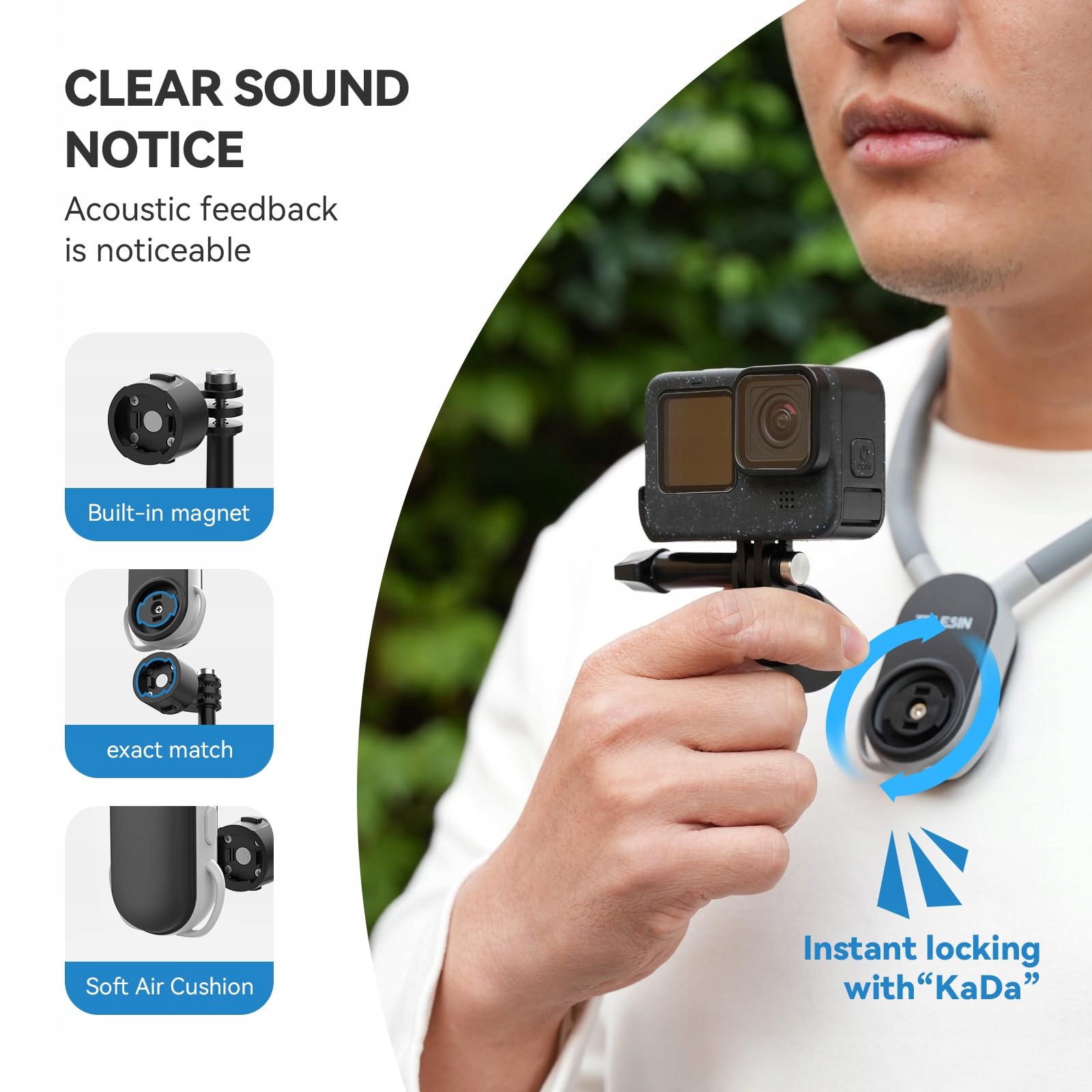 Magnetyczny Uchwyt Na Szyję I Klatkę Do GoPro DJI Insta360 Phone TELESIN — miniatura 5