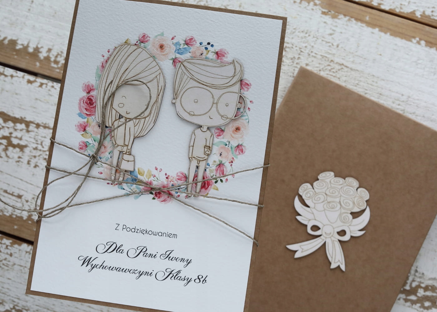 Ručně vyrobená kartička pro učitele – konec roku, den učitele