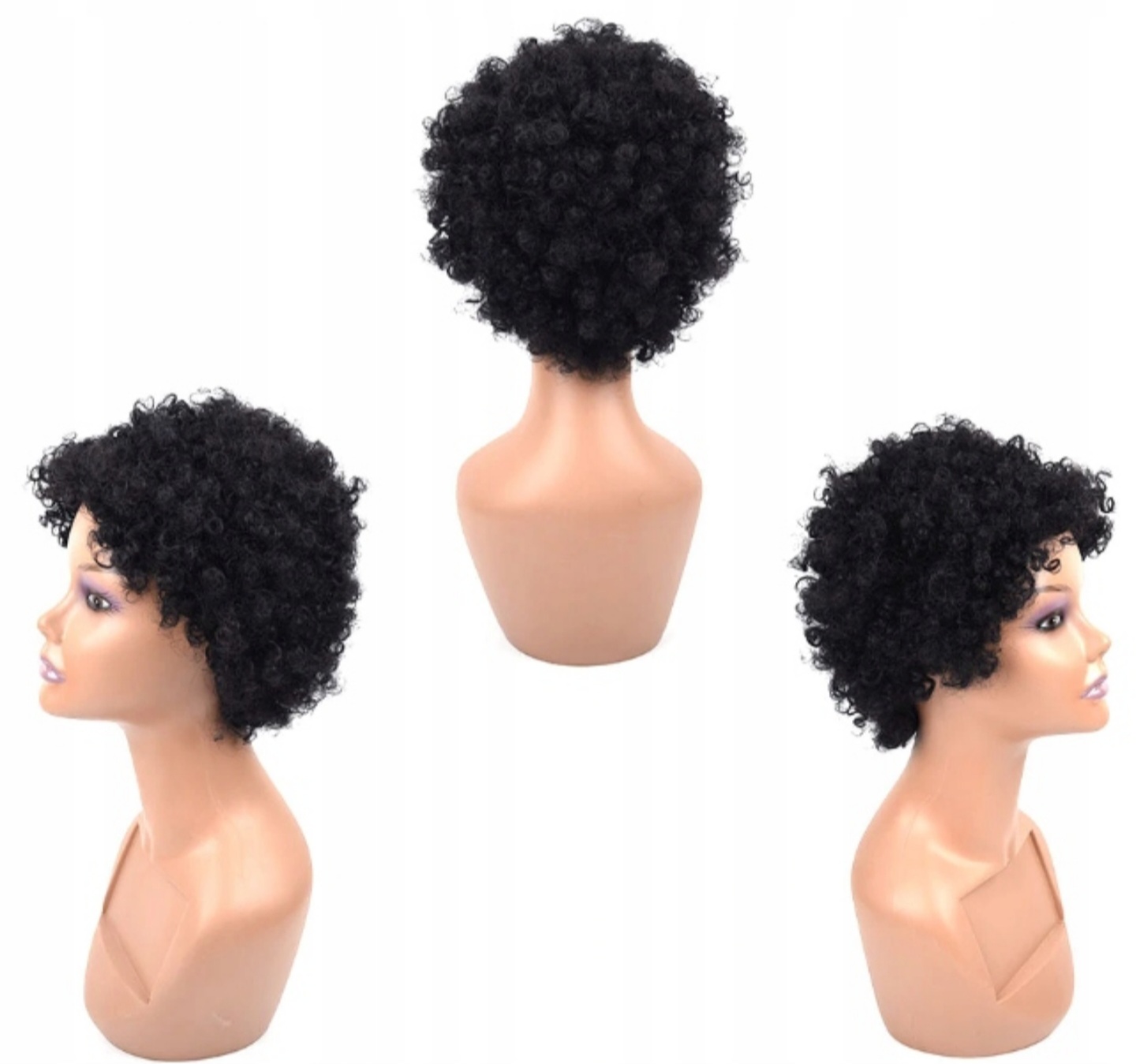 PERUKA CZARNA AFRO KRĘCONE WŁOSY UNIWERSALNA karnawał DLA DZIECI DOROSŁYCH Kolor włosów czarny