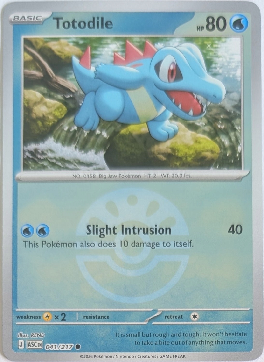 Karta Pokemon Totodile (asc 041) reverse Holo Ascended Heroes 041/217