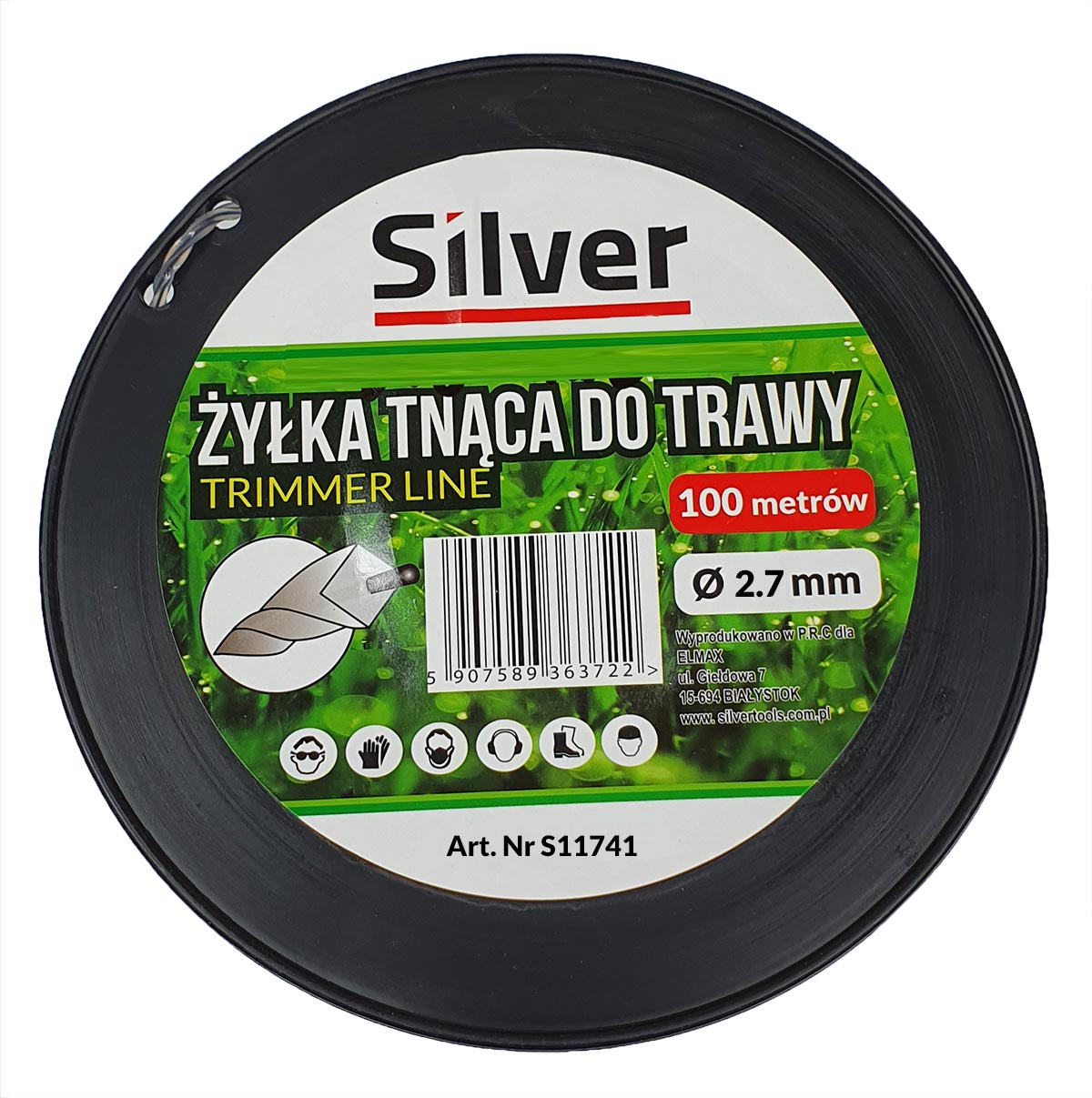 ŻYŁKA DO KOSY SPALINOWEJ PODKASZARKI WZMOCNIONA 2,7 mm 100 m SKRĘCANA Marka Silvertools