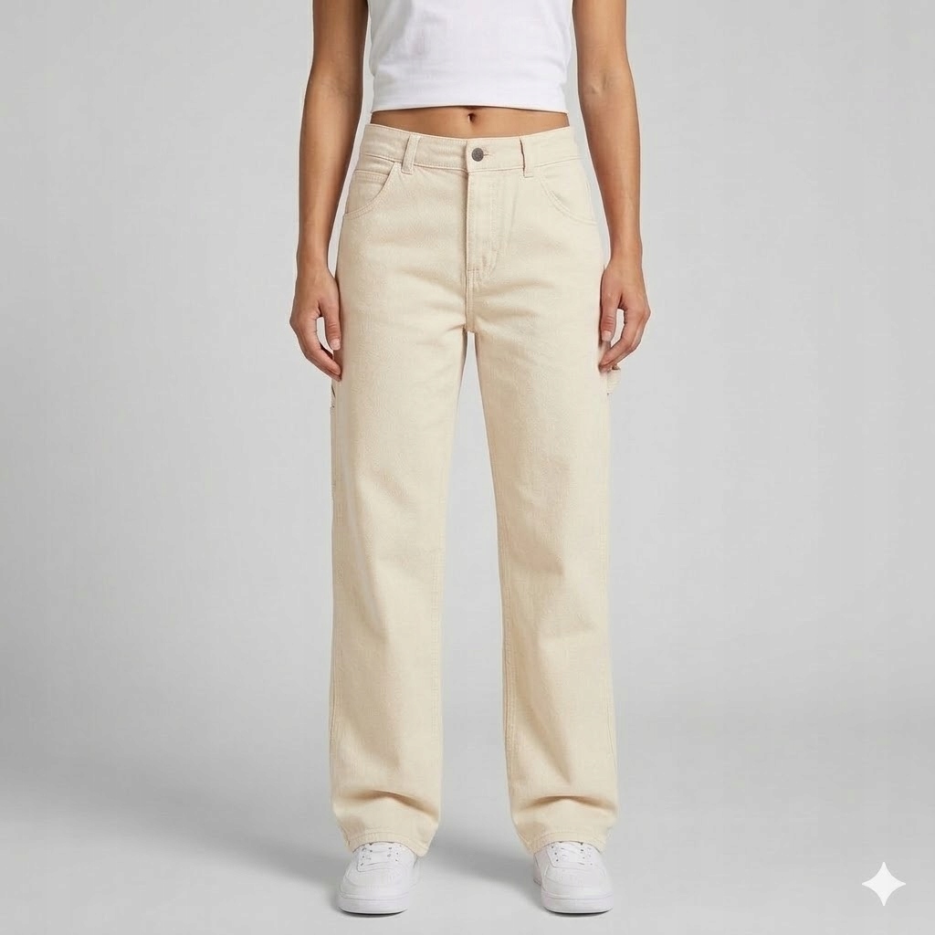 Guess Krémové Džíny Mom Jeans S Vysokým Pasem Bavlna 26 Gga