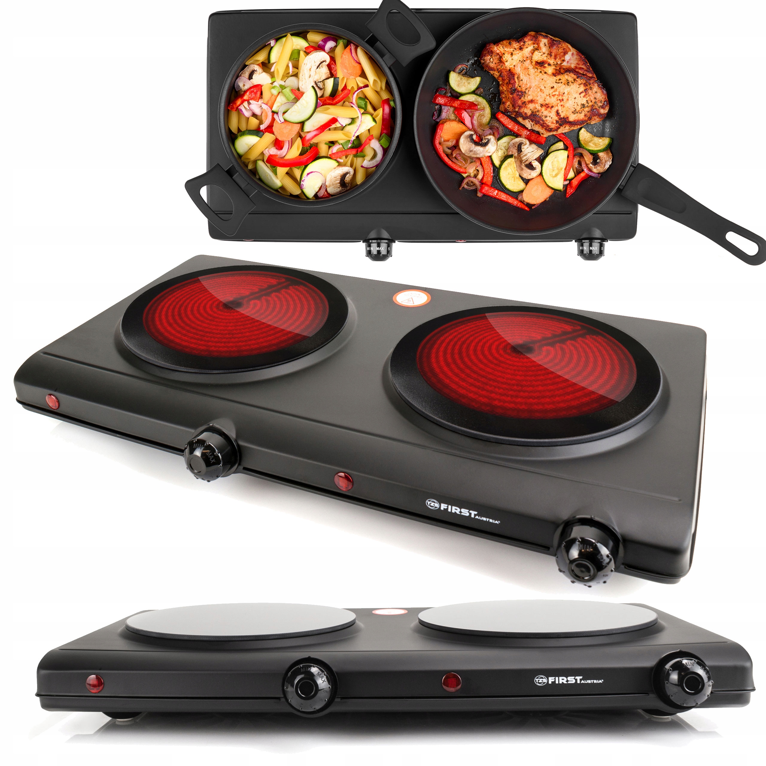 Dwupalnikowa Kuchenka Elektryczna Przenośna 300°C W 30 Sekund First Austria