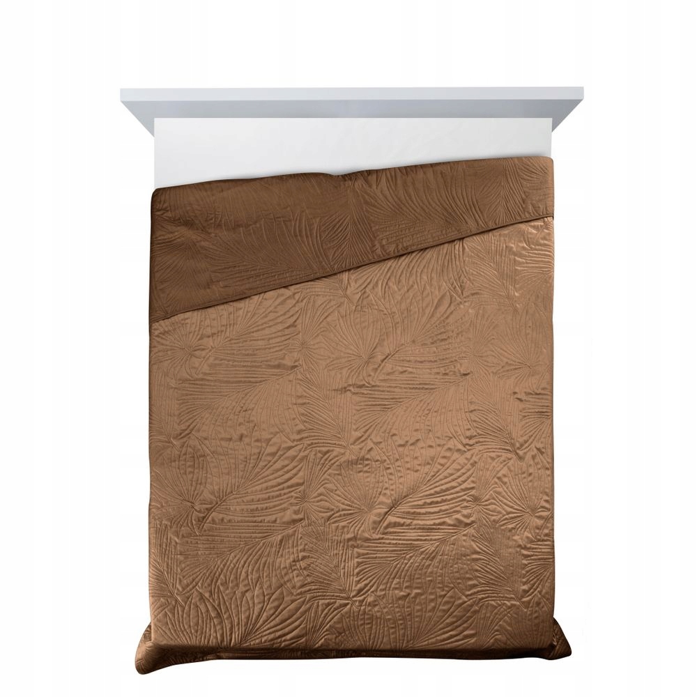 Dekorativní přehoz LUIZ-4 170x210 cihlový s palmovými listy