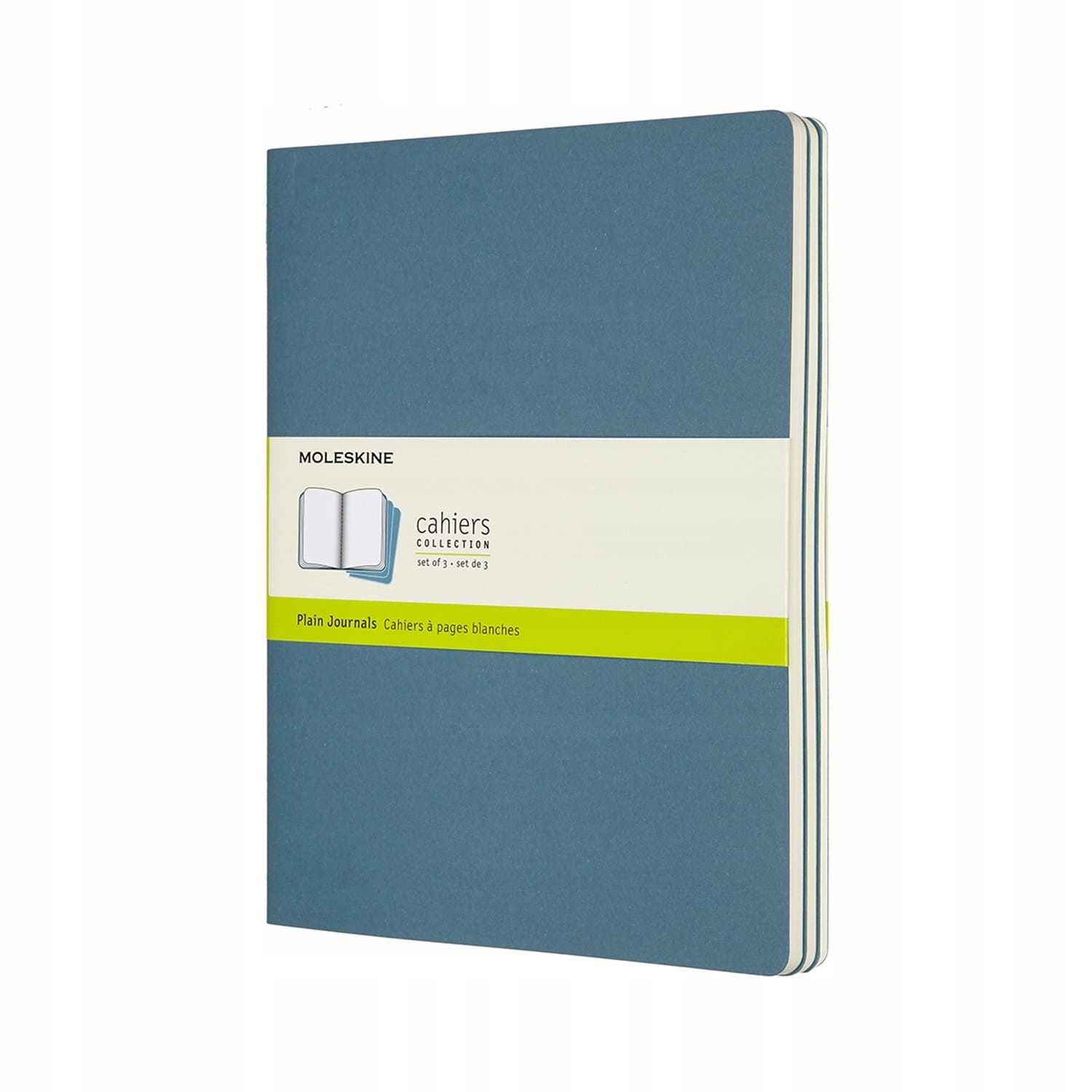 Zestaw 3 Zeszytów Moleskine Cahier Journals XL gładki, niebieski