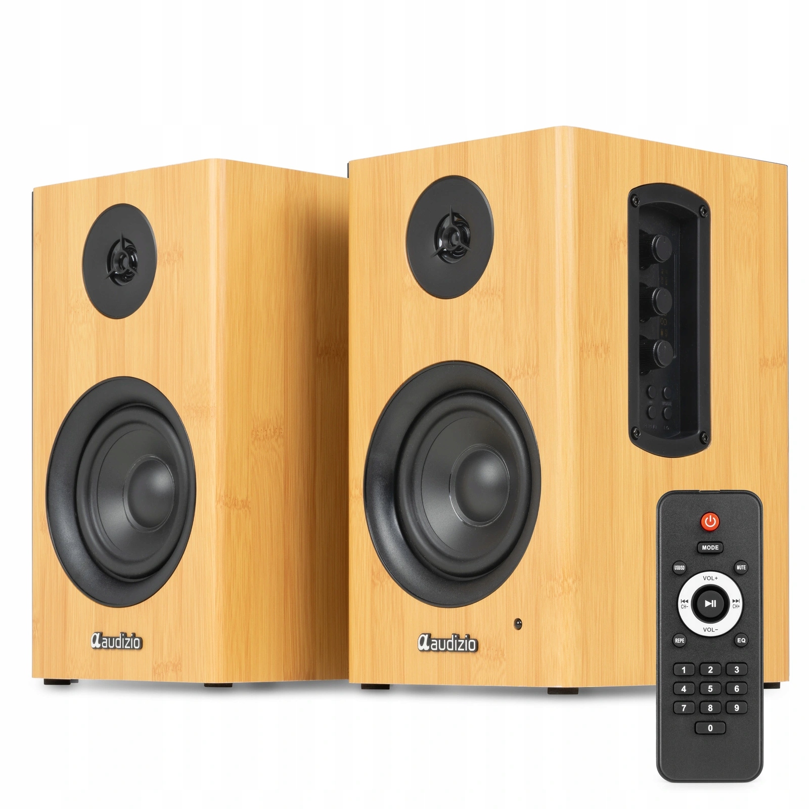 Aktywny zestaw głośników półkowych 60W Bt jasny brąz Audizio