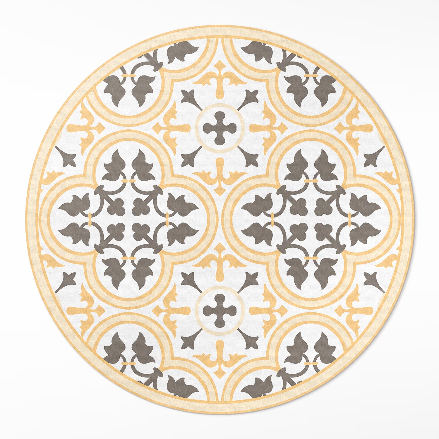 Okrúhly Loftový vinylový koberec s portugalskými dlaždicami v letnom štýle ⌀ 100 cm