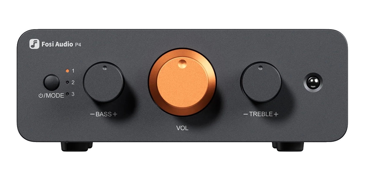 Fosi Audio P4 Bypass Korekce tónů Regulace zesílení Dálkové ovládání