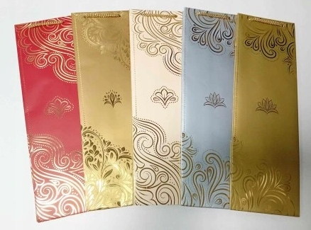 Torebka na butelkę urodzinowa KOLOR+ZŁOTY WZÓR KB/AV A1