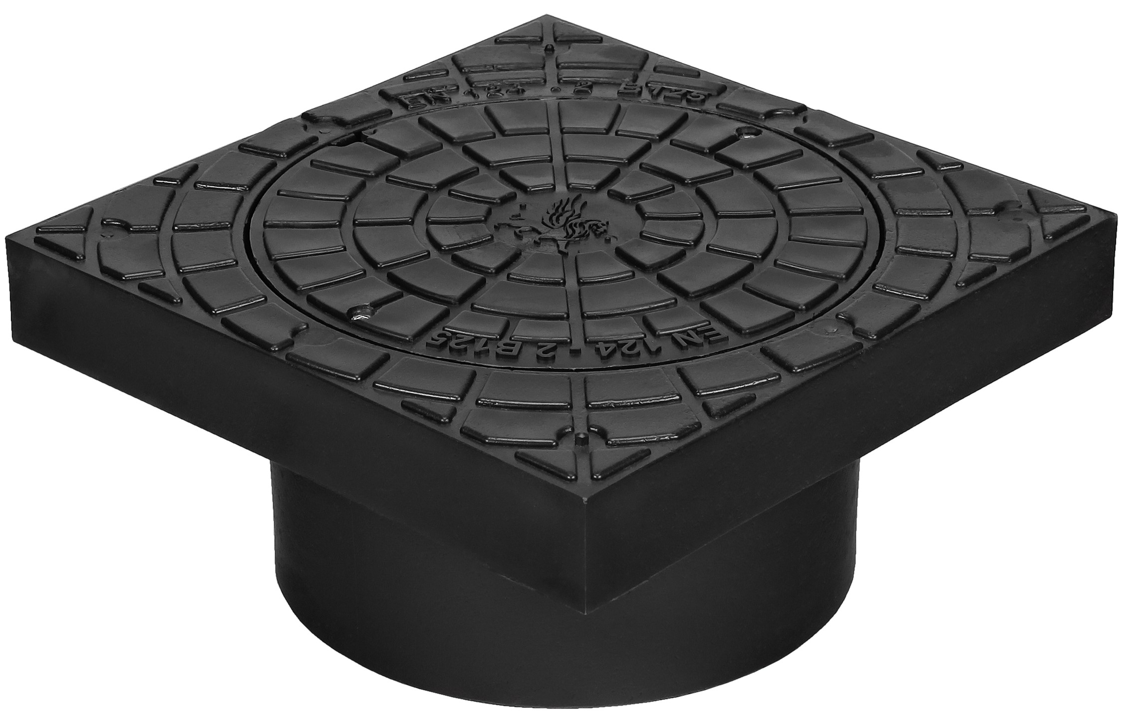 Kryt poklopu pre teleskopickú rúrku 315 mm B125 (12,5T) Poľský Výrobok Čierny