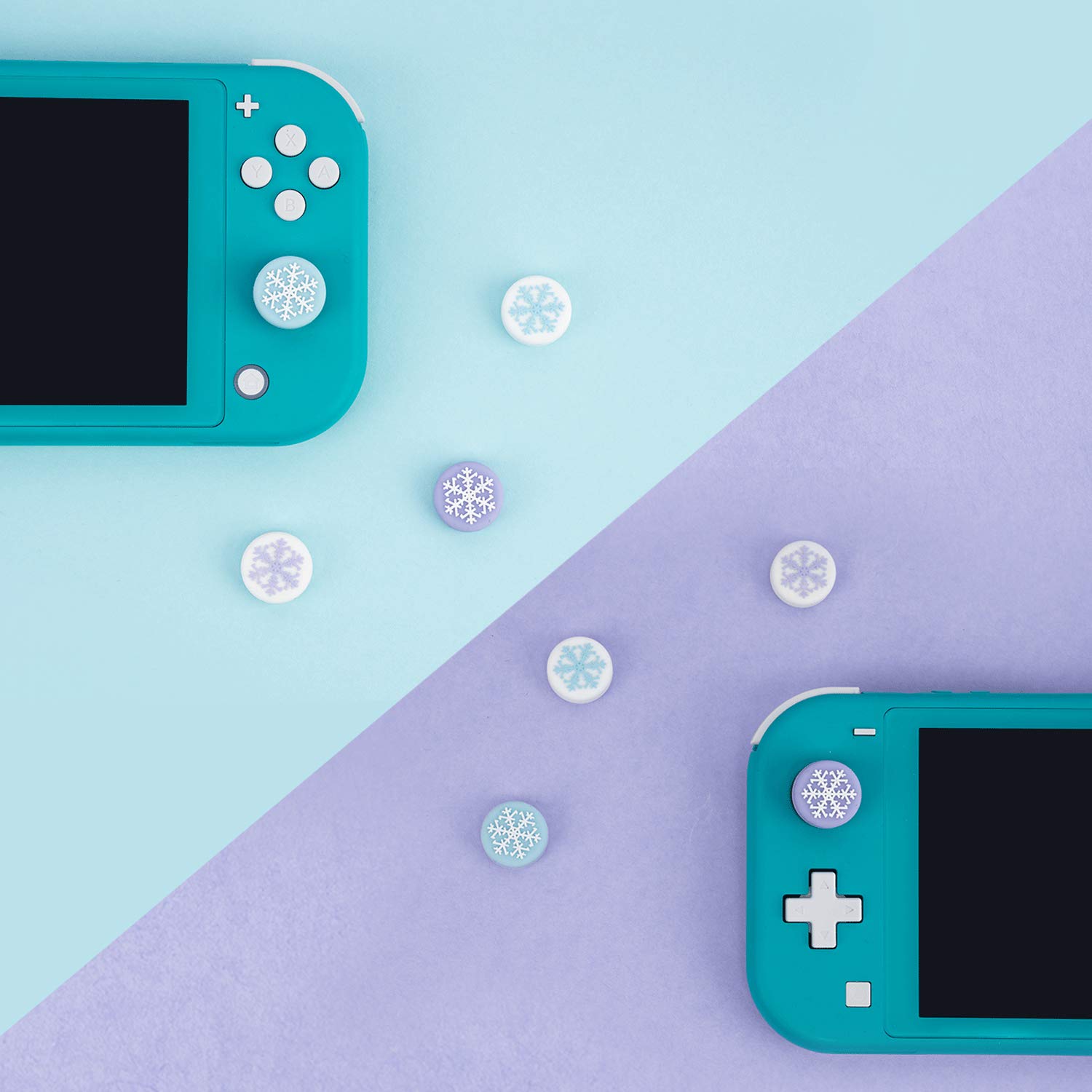 GUMKI NAKŁADKI SILIKONOWE do JOY-CON NS SWITCH OLED LITE Płatki Śniegu 4szt