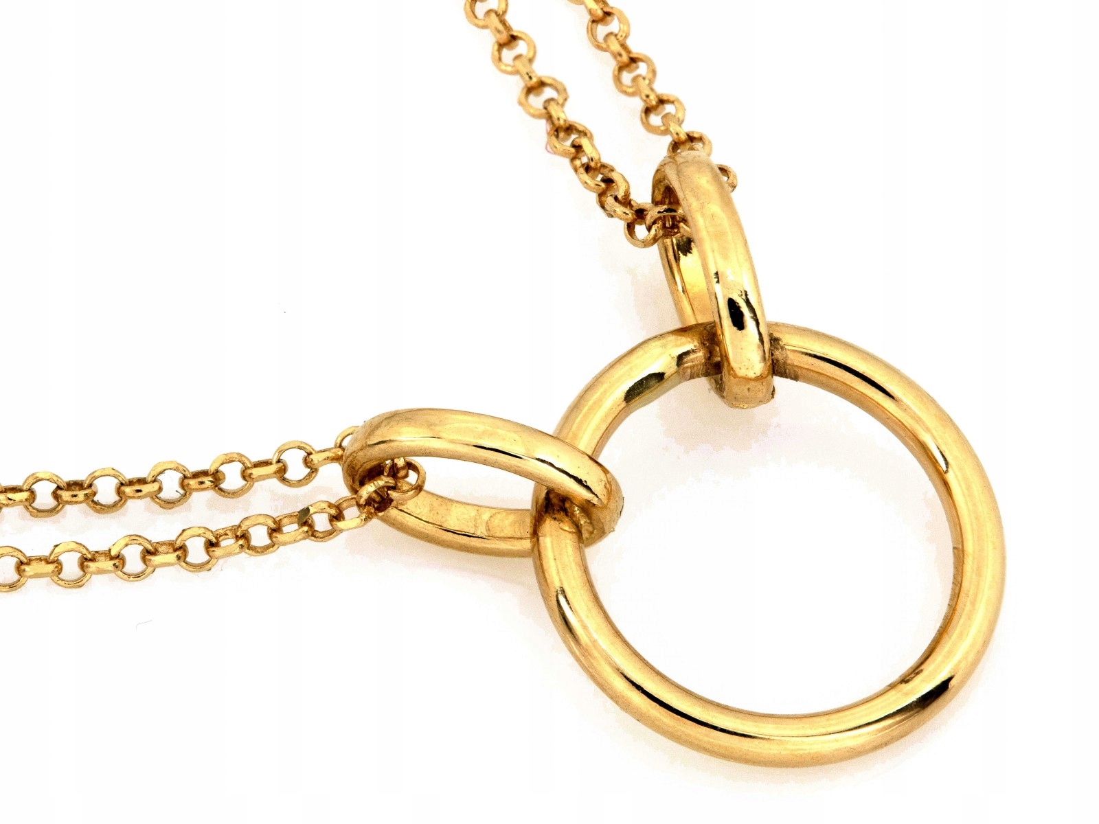 Zlatý náhrdelník 585 14k dvouřadý obruč 3.98g dárek pro ženu, módní