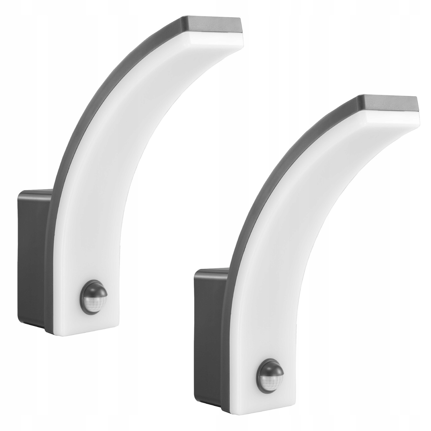 2x Led zahradní nástěnná lampa s pohybovým senzorem Pir 20W šedá