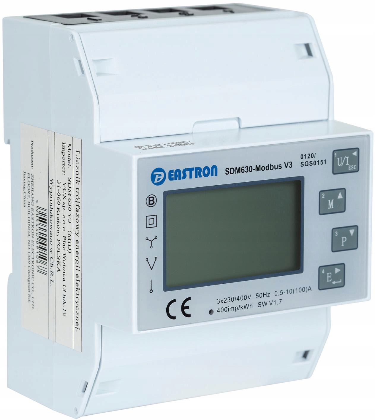 Třífázový elektroměr Sdm 630 V3 Modbus 100A pro monitorování výkonu