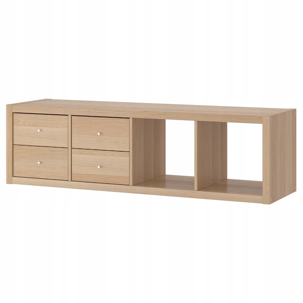 Ikea Kallax Regál/2 vložky dub mořený na bílo