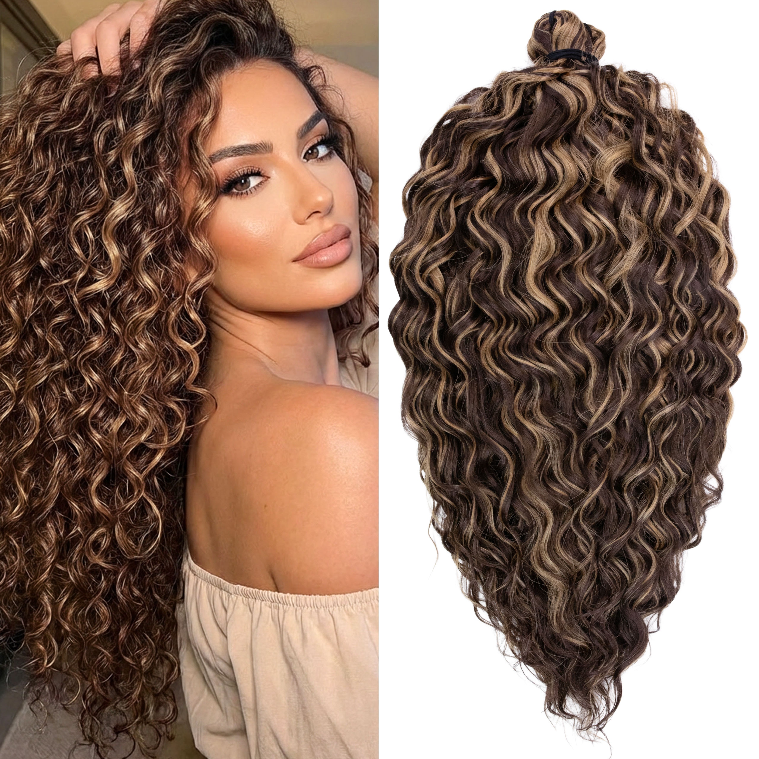 Włosy syntetyczne Afroloki Jessica Pro 20" 50cm 300g brąz, blond pasemka