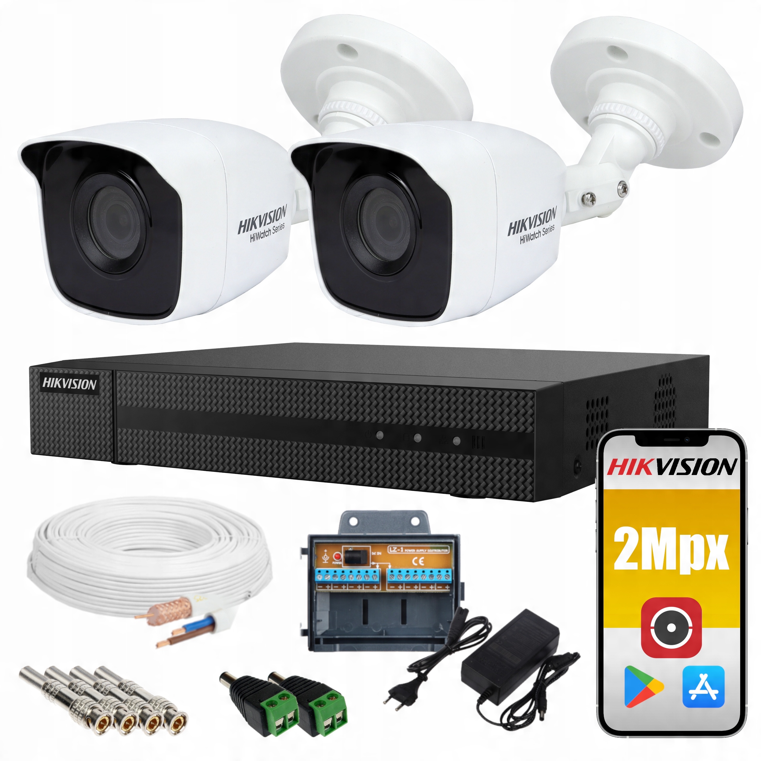

Zestaw Monitoringu Hikvision 2 Kamery Zewnętrzne