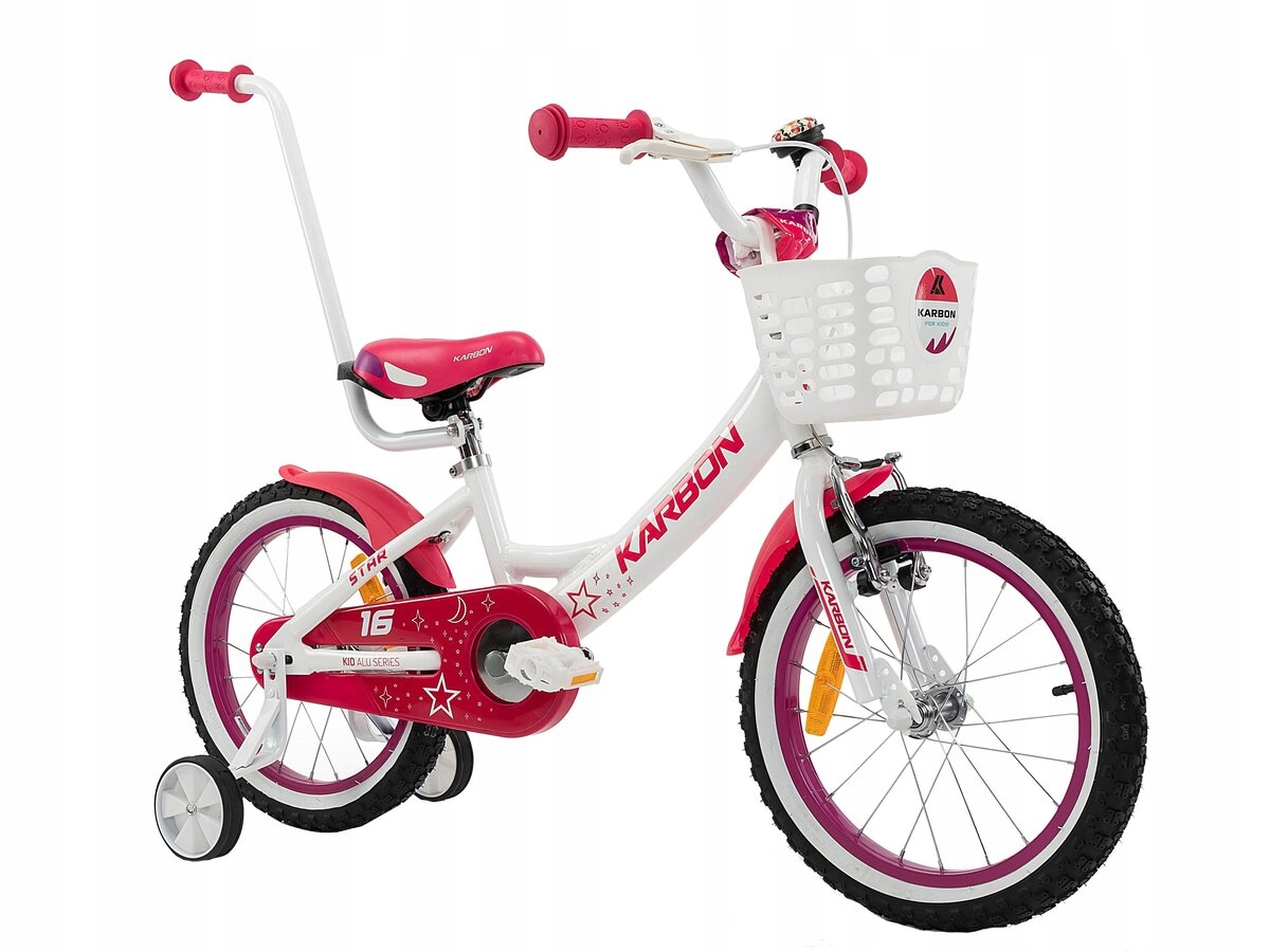 Rower Aluminiowy Dziecięcy 16'' Karbon Star Biały Dla Dziewczynki 9 Kg
