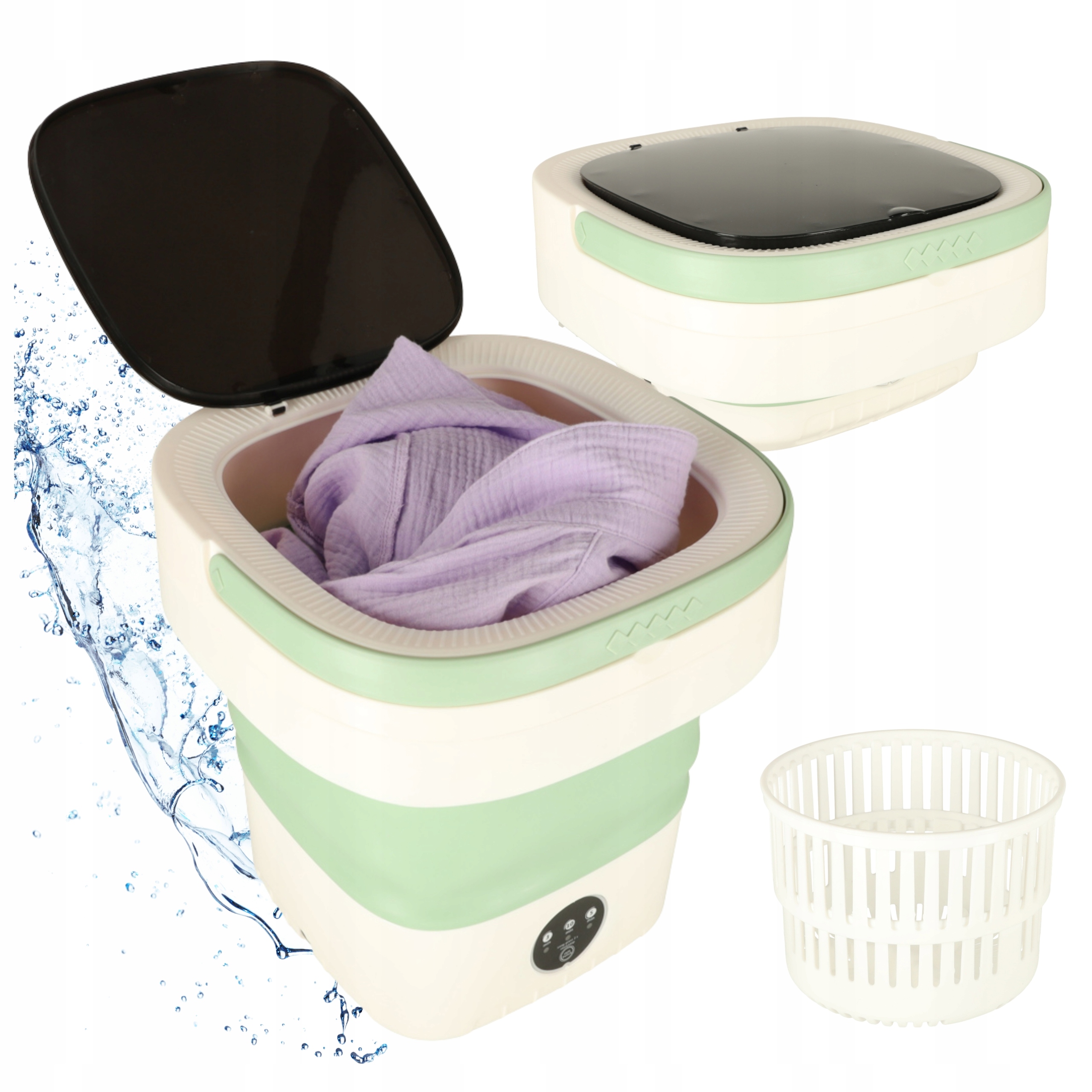 Mini Pralka Turystyczna Automatyczna Składana Przenośna 12L Z Wirówką