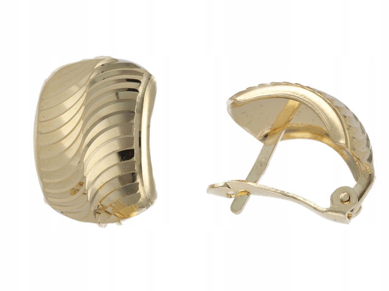 Zlaté náušnice 585 Zdobené plíšky 1,80g elegantní pro ni módní 14k