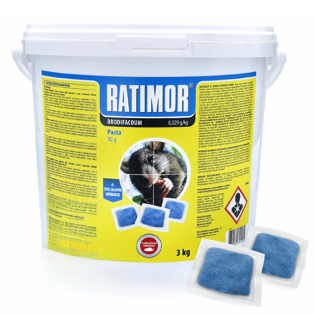 Ratimor Trutka na szczury i myszy pasta Trucizna Brodifakum 29ppm 3kg