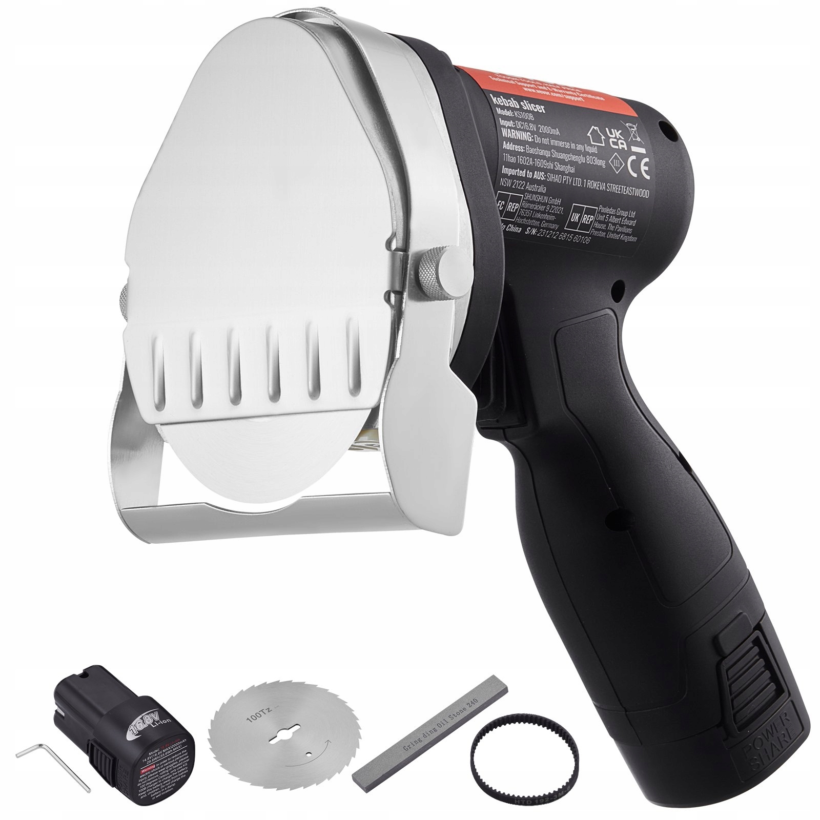 Ostří Nůž Na Kebab Gyros 80 W Bezdrátový