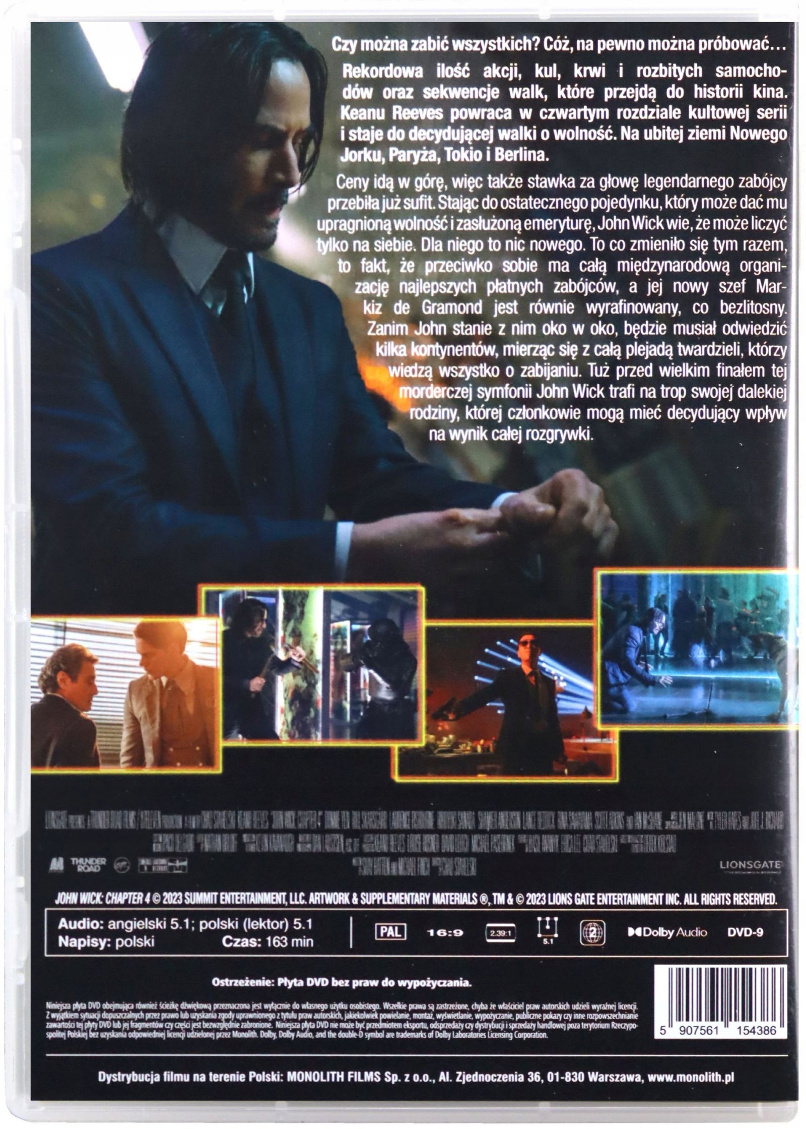 JOHN WICK 4 (DVD) Gatunek sensacyjne