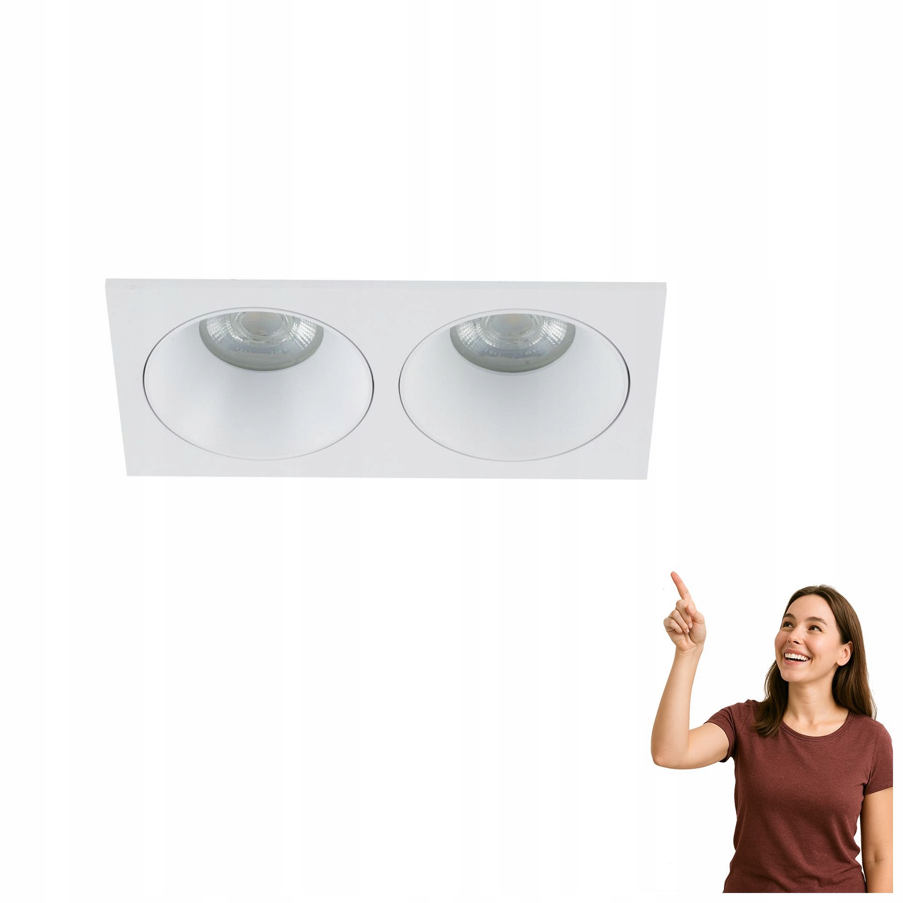 Dvojité zapuštěné kulaté stropní svítidlo Prisma Duo White 10580 Tk Lighting