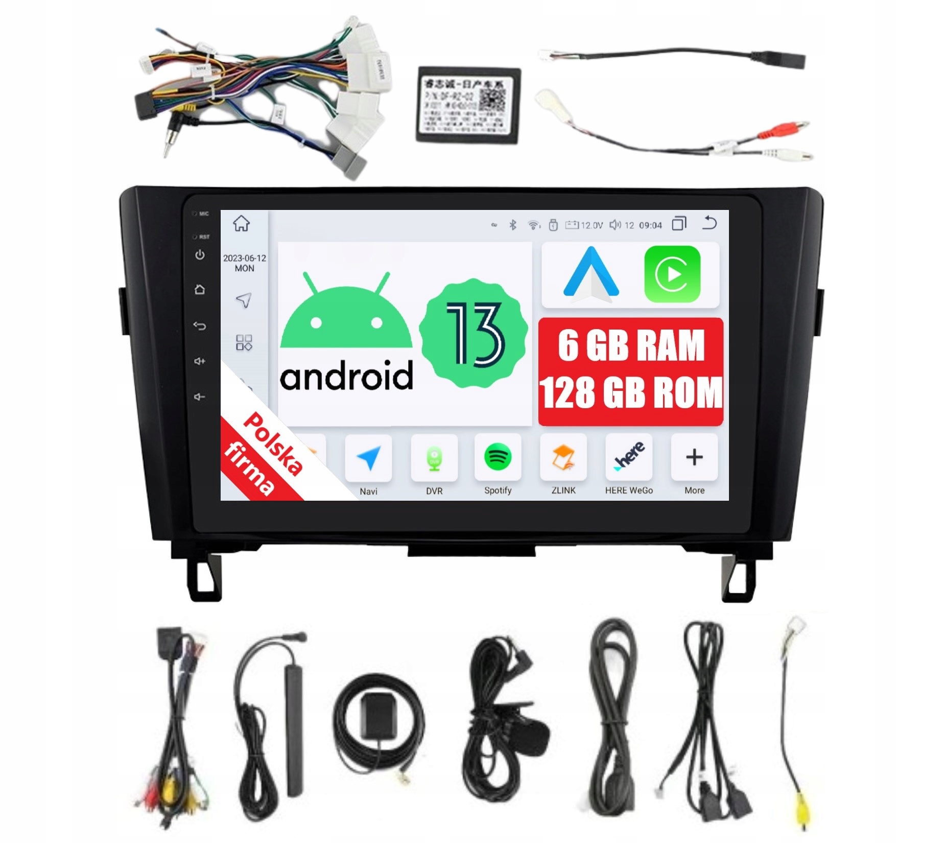 Rádio 2DIN Navigácia Android Nissan Qashqai 2 II 6/128 Gb Dsp Carplay Lte