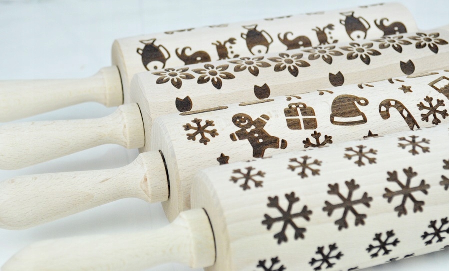 WAŁEK DO CIASTA PIERNIKÓW GRAWER ŚWIĄTECZNE WZORKI