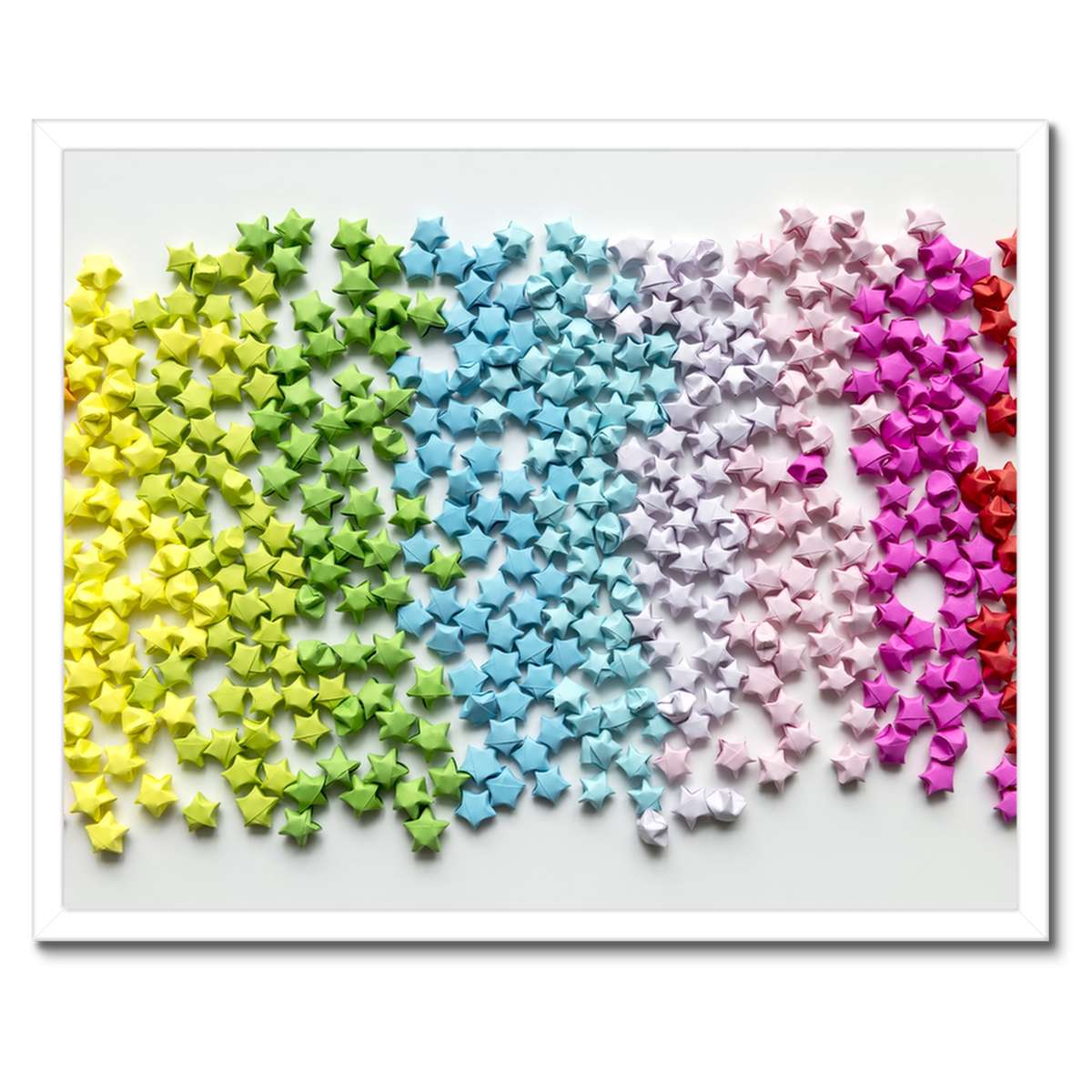 Plakáty v rámu 50x40 Barevné origami hvězdy
