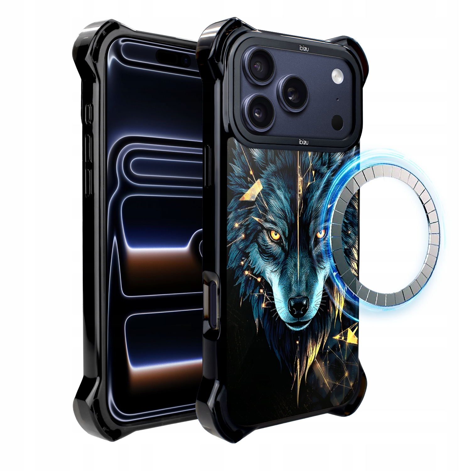 Pouzdro pro iPhone 17 Pro Max Ibizu DropGuard Ultra s MagSafe, mocný vlk