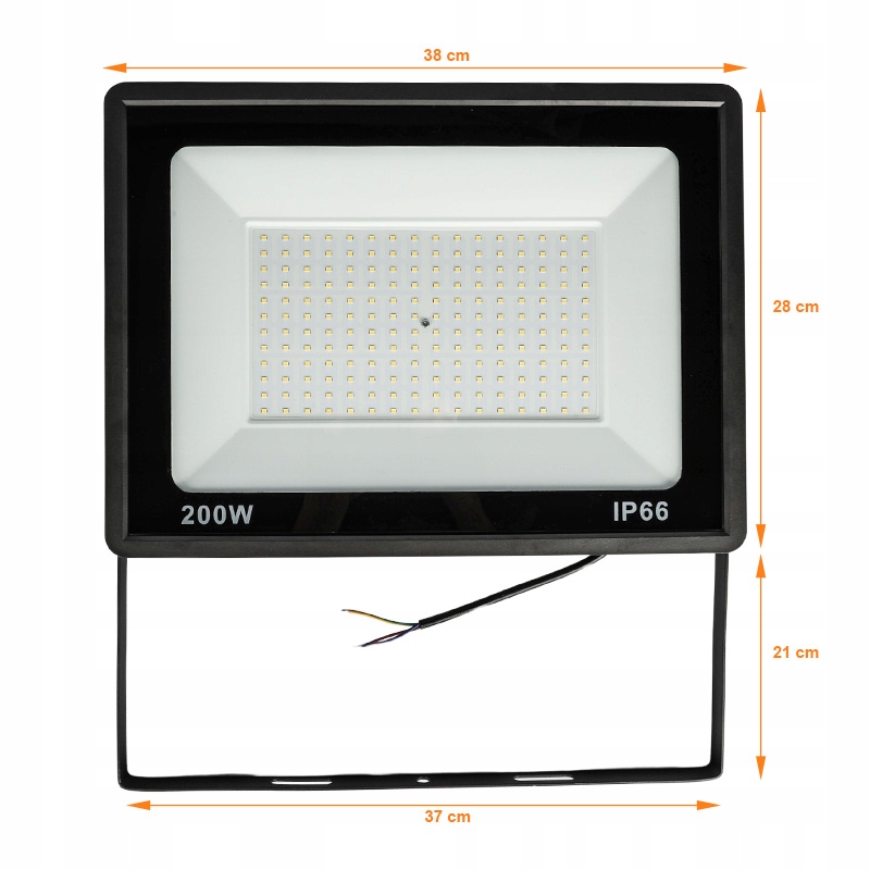 HALOGEN REFLEKTOR NAŚWIETLACZ LED ZEWNĘTRZNY SLIM LAMPA IP66 200W 6000K Moc znamionowa 200 W