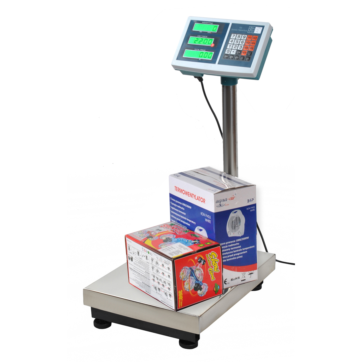 Waga Magazynowa Elektroniczna LCD Platformowa Dokładna Towarowa Platforma Marka Malatec