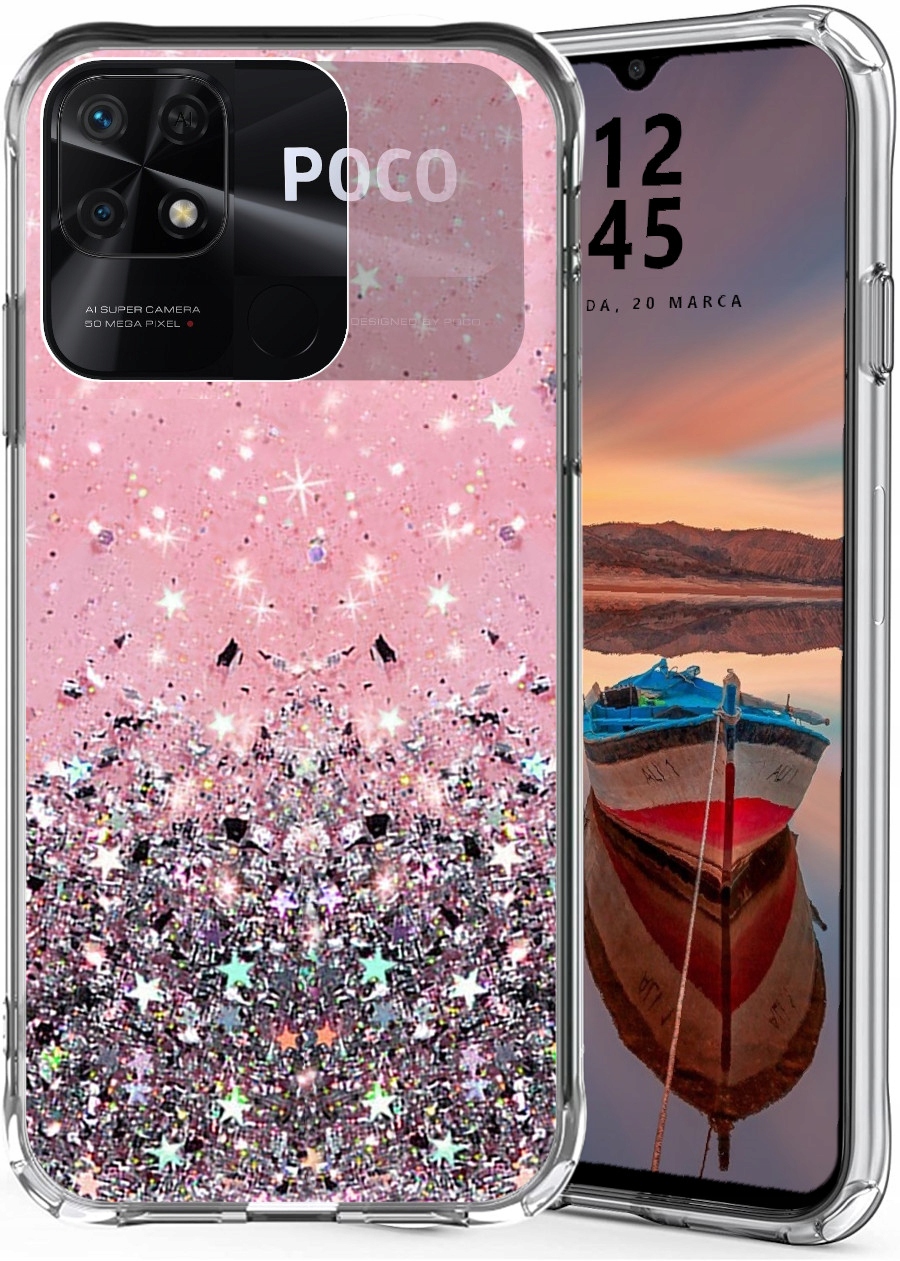 

Etui Case Brokat Do Poco C40 2x Szkło